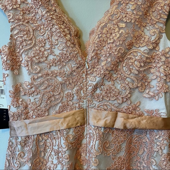 NWT Aidan Mattox Peach Alina Dress BHLDN Size 12 - Picture 5 of 9